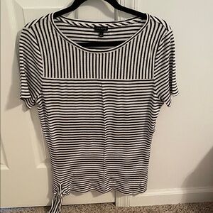 Talbots  Monochrome Striped Short Sleeve Top